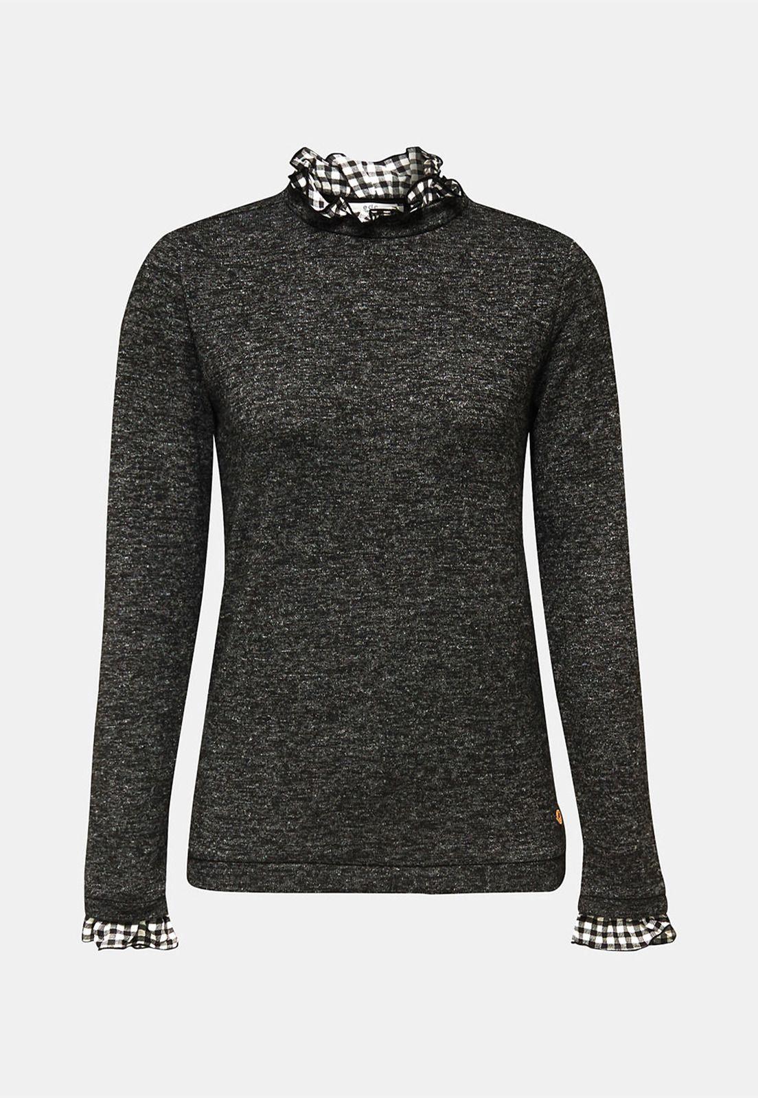 Polera Manga Larga Jaspeada Esprit-3