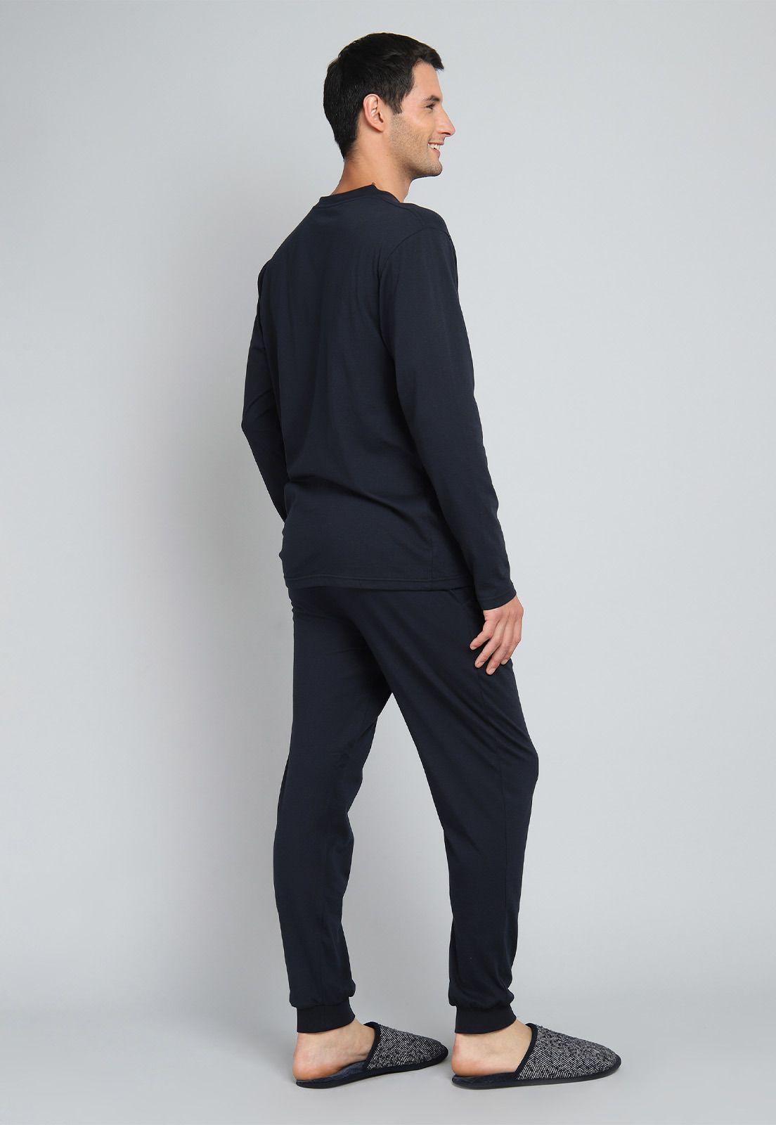 Pijama Largo Liso Arrow P1I3102AZ-1