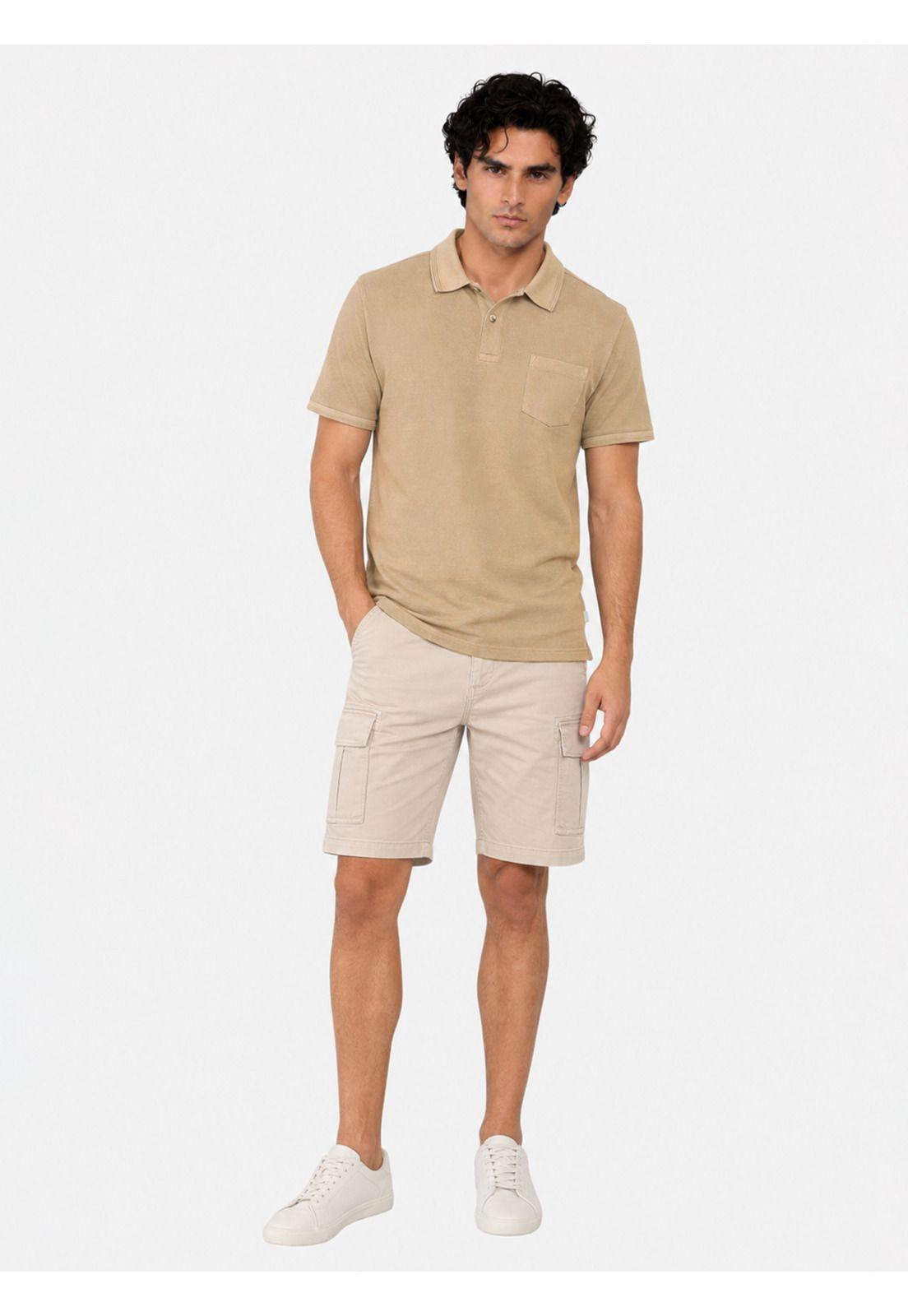 Polera Stone Wash Regular Fit Café Arrow PO34041CA-3
