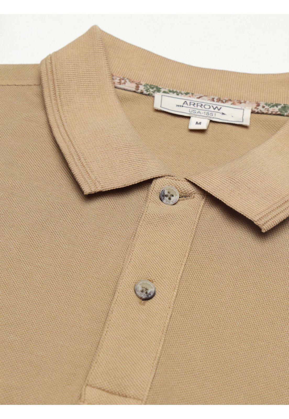 Polera Stone Wash Regular Fit Café Arrow PO34041CA-4