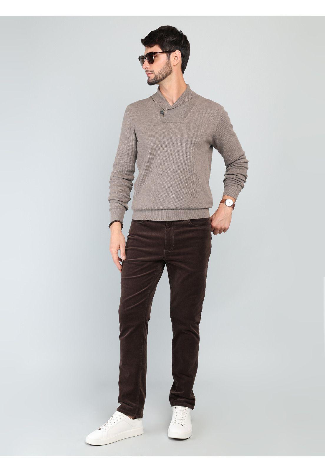 Sweater Cuello Cruzado Regular Fit Café Arrow SW3360PCA-3