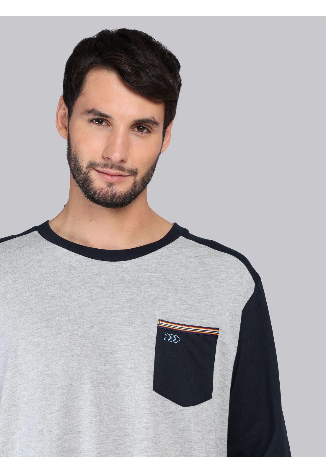 Pijama Largo Regular Fit Gris Arrow P1I3302GR-3