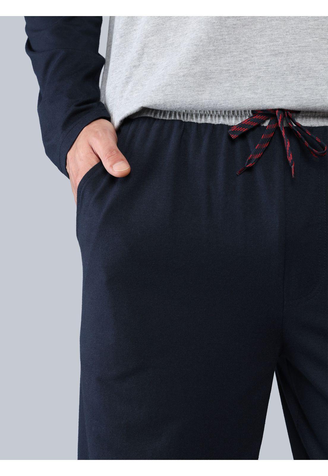 Pijama Largo Regular Fit Gris Arrow P1I3302GR-5