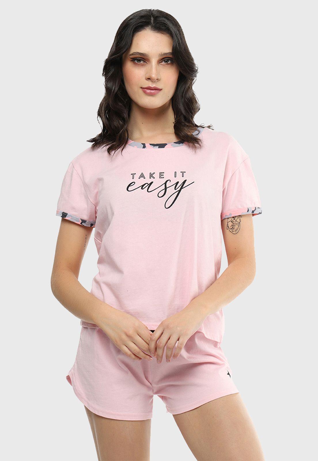 Pijama Conjunto Manga Corta Pantalón Corto-2