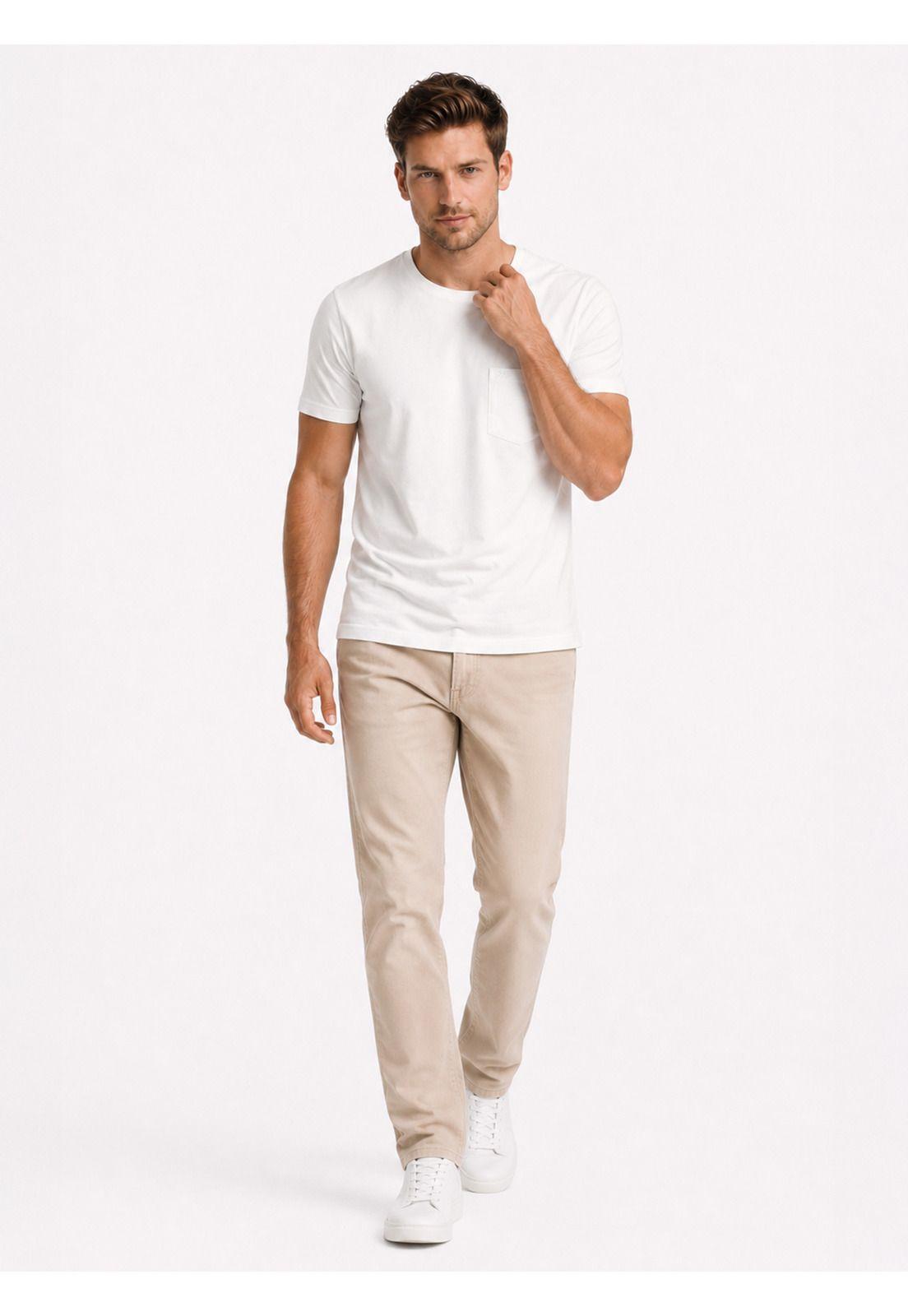 Polera Algodón Lisa Regular Fit Crema Arrow PO34031CR-3