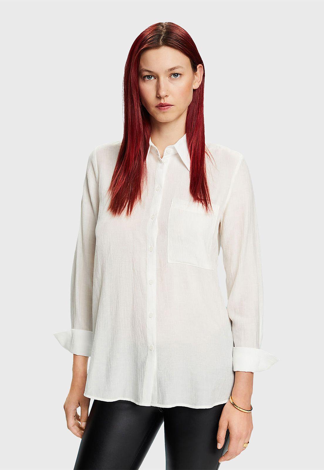 Blusa Manga Larga Arrugada Mujer Esprit-0