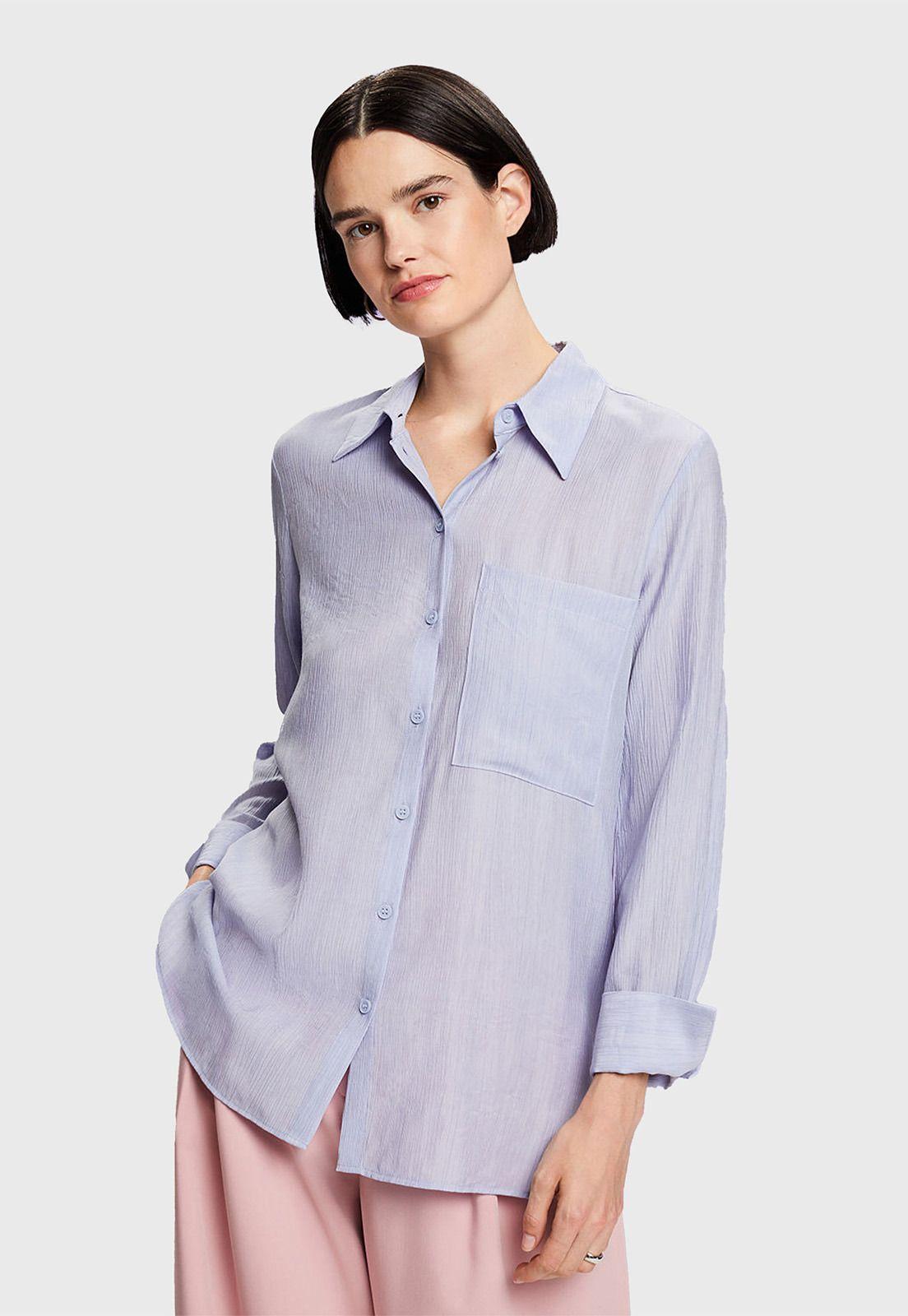 Blusa Manga Larga Arrugada Mujer Esprit-0
