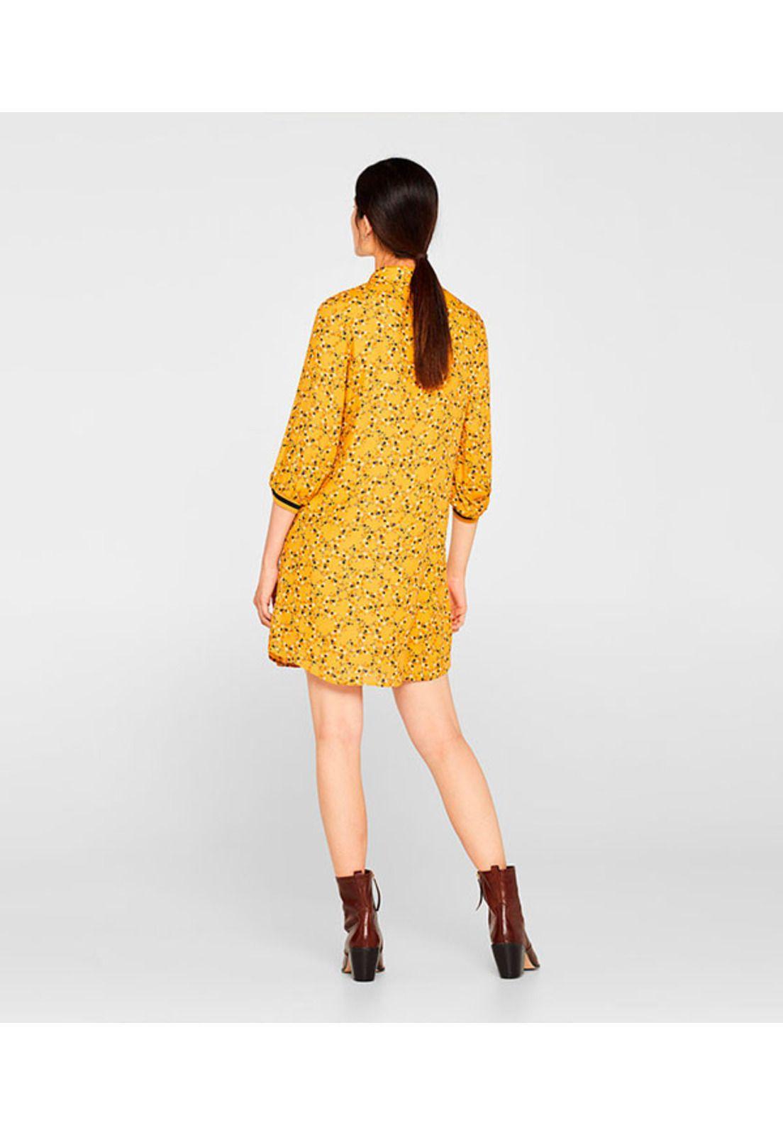 Vestido de tejido con remates de jersey-2