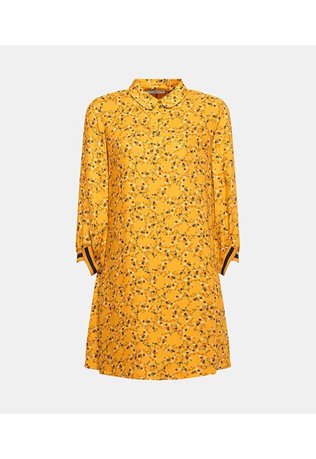 Vestido de tejido con remates de jersey-3