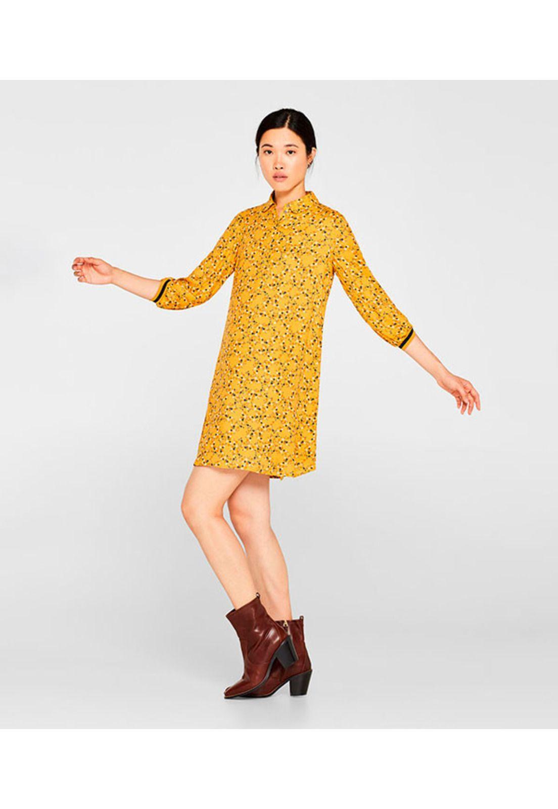 Vestido de tejido con remates de jersey-4