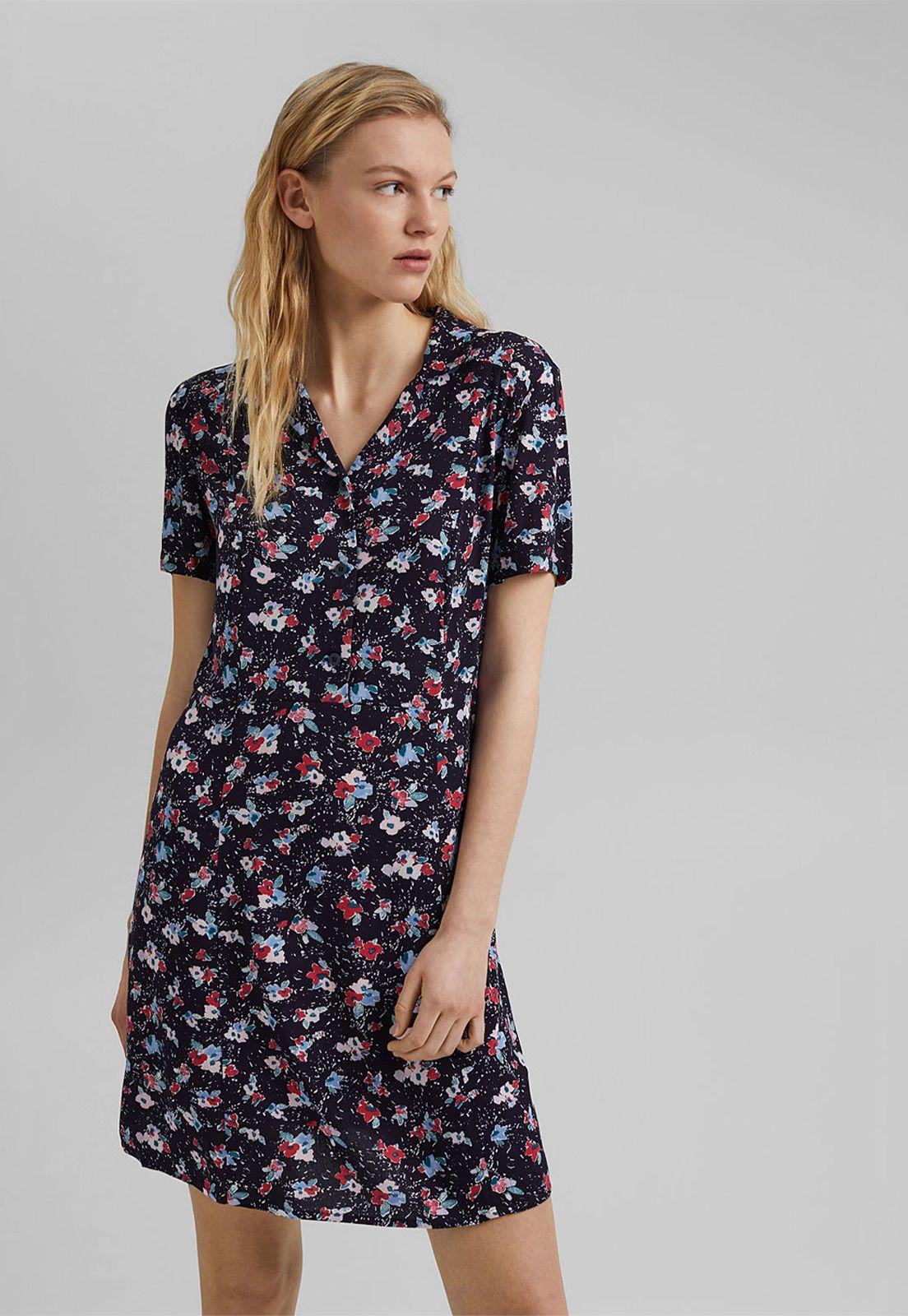 Vestido Camisero Con Estampado Esprit-0