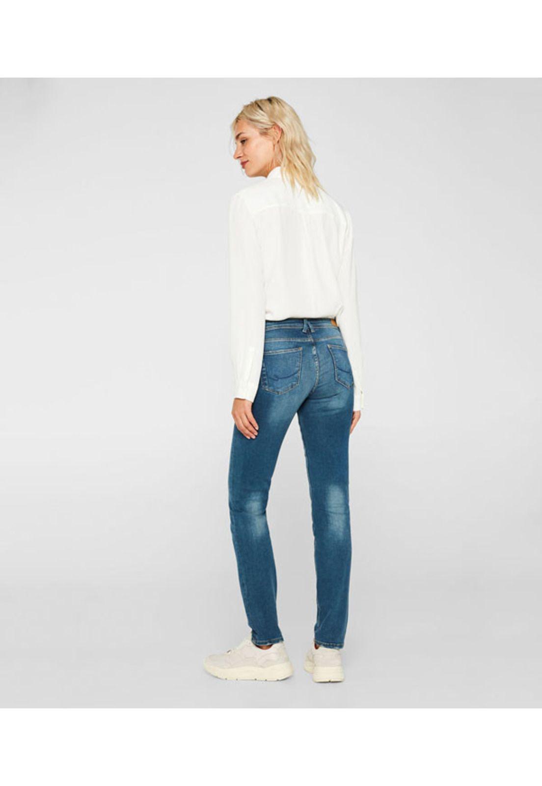 Jeans straight medium rise fit con algodón ecológico-2