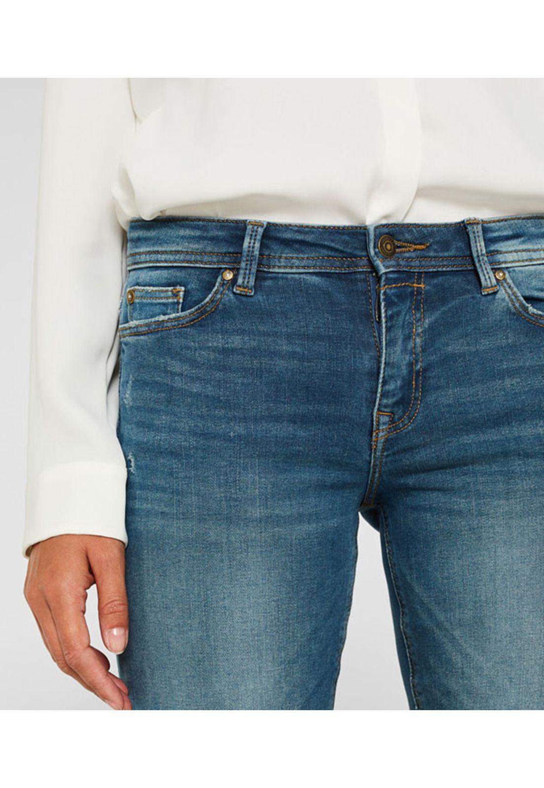 Jeans straight medium rise fit con algodón ecológico-5