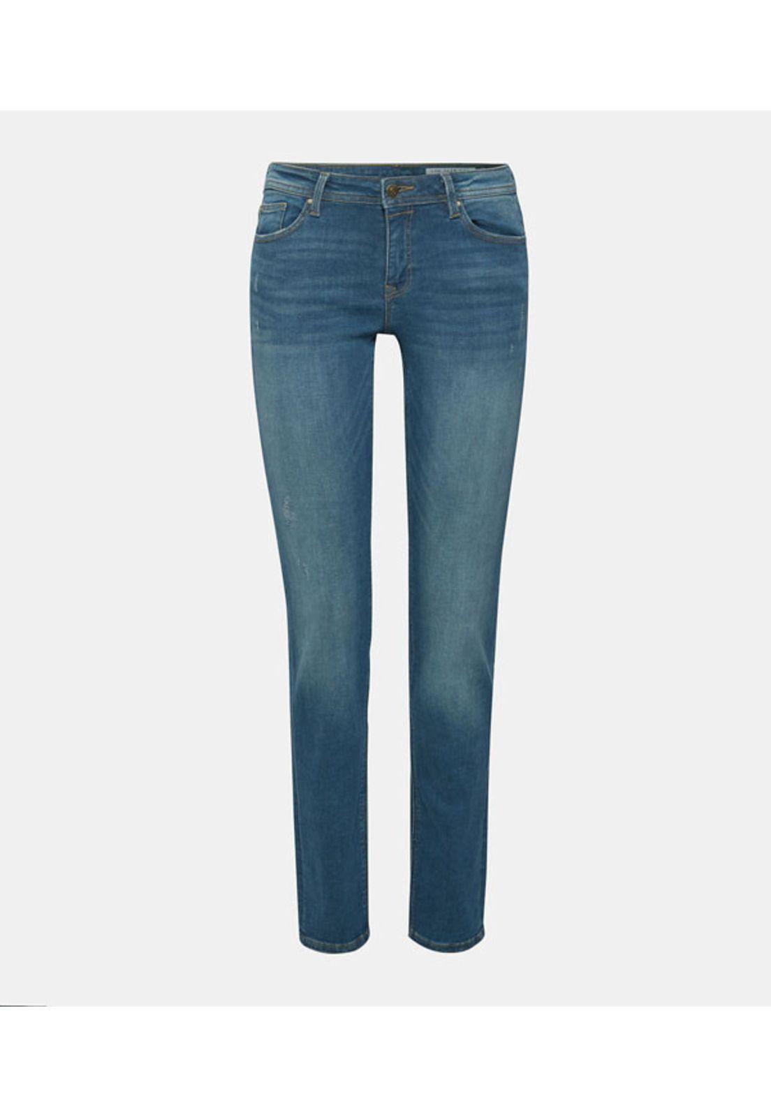 Jeans straight medium rise fit con algodón ecológico-7
