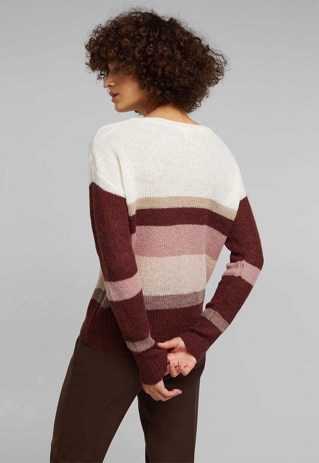 Sweater rayado Con lana y alpaca  Esprit-1