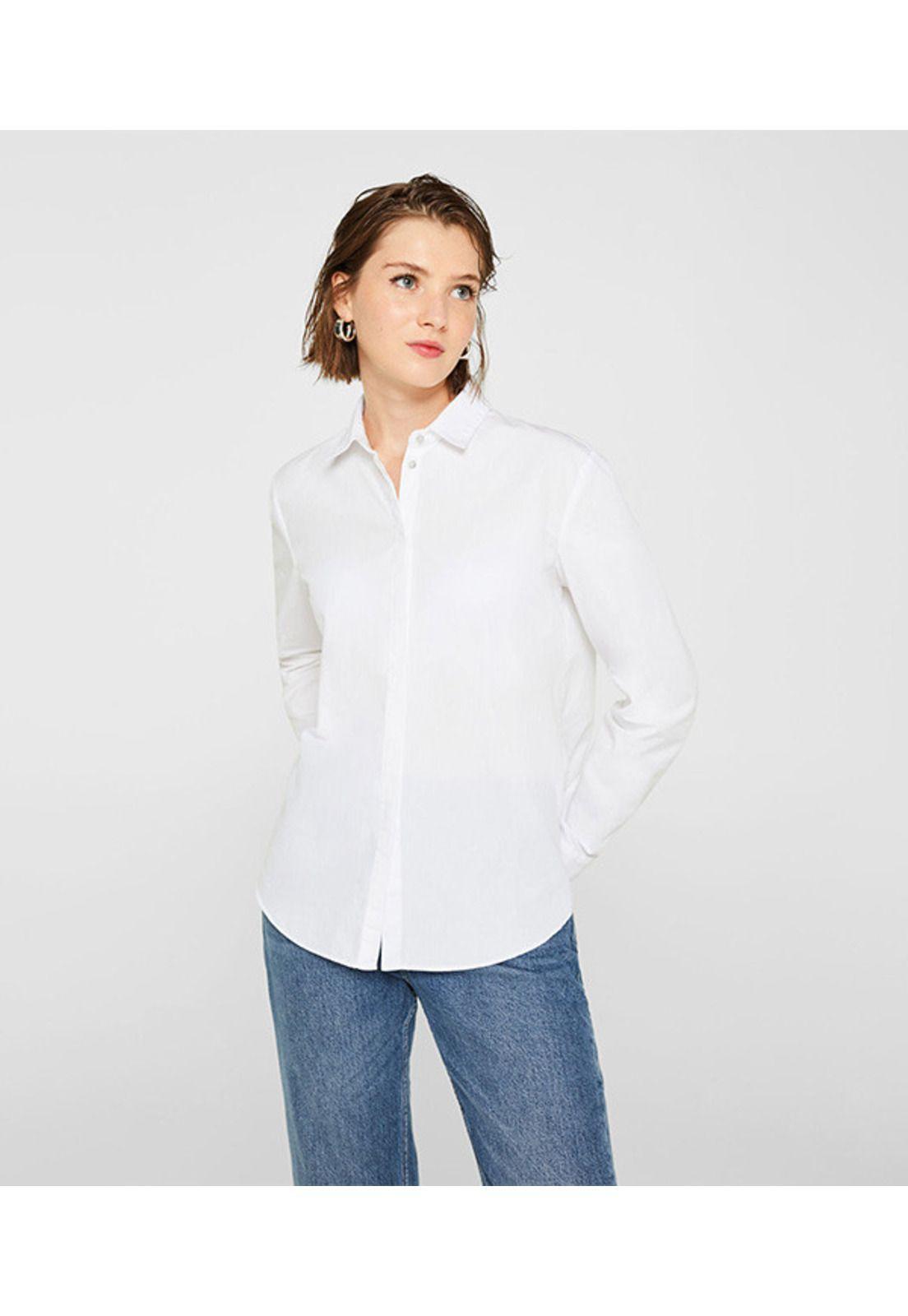 Blusa con bajo irregular, 100% algodón-0