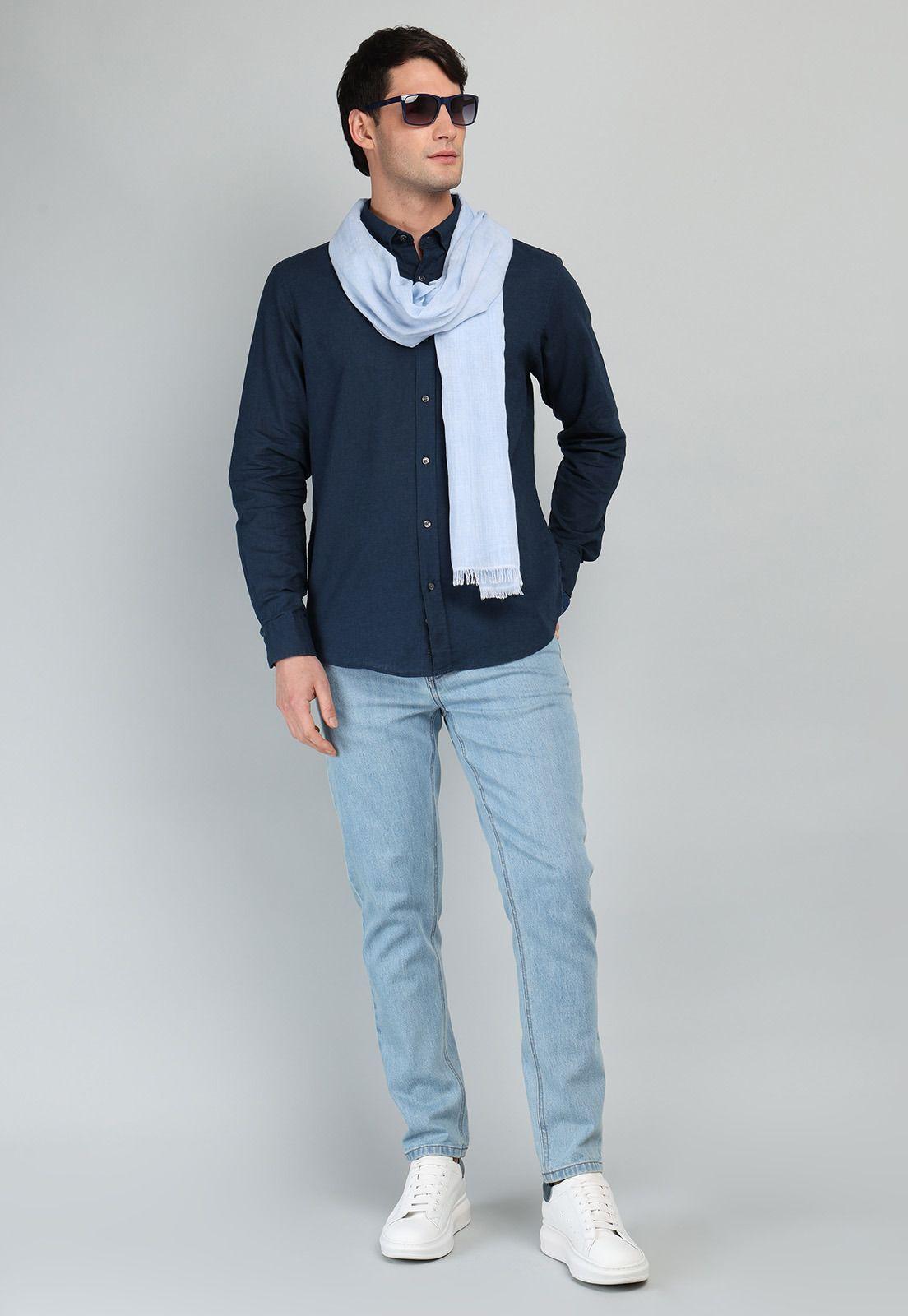 Camisa De Lino y Algodón Arrow CM32050AZ-3