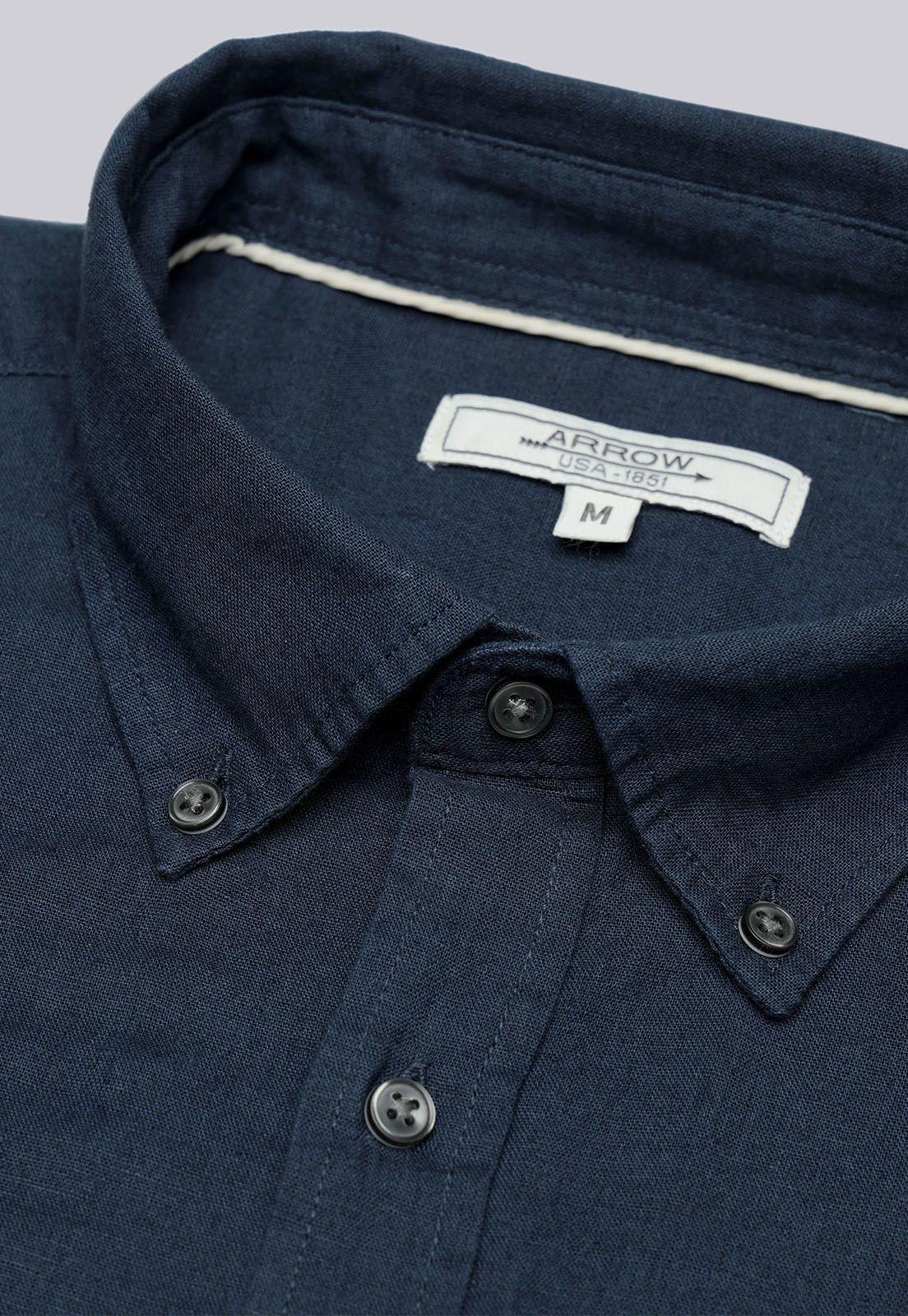 Camisa De Lino y Algodón Arrow CM32050AZ-4