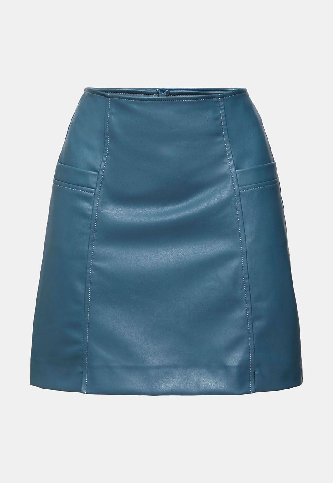 Minifalda De Polipiel Mujer Esprit-3