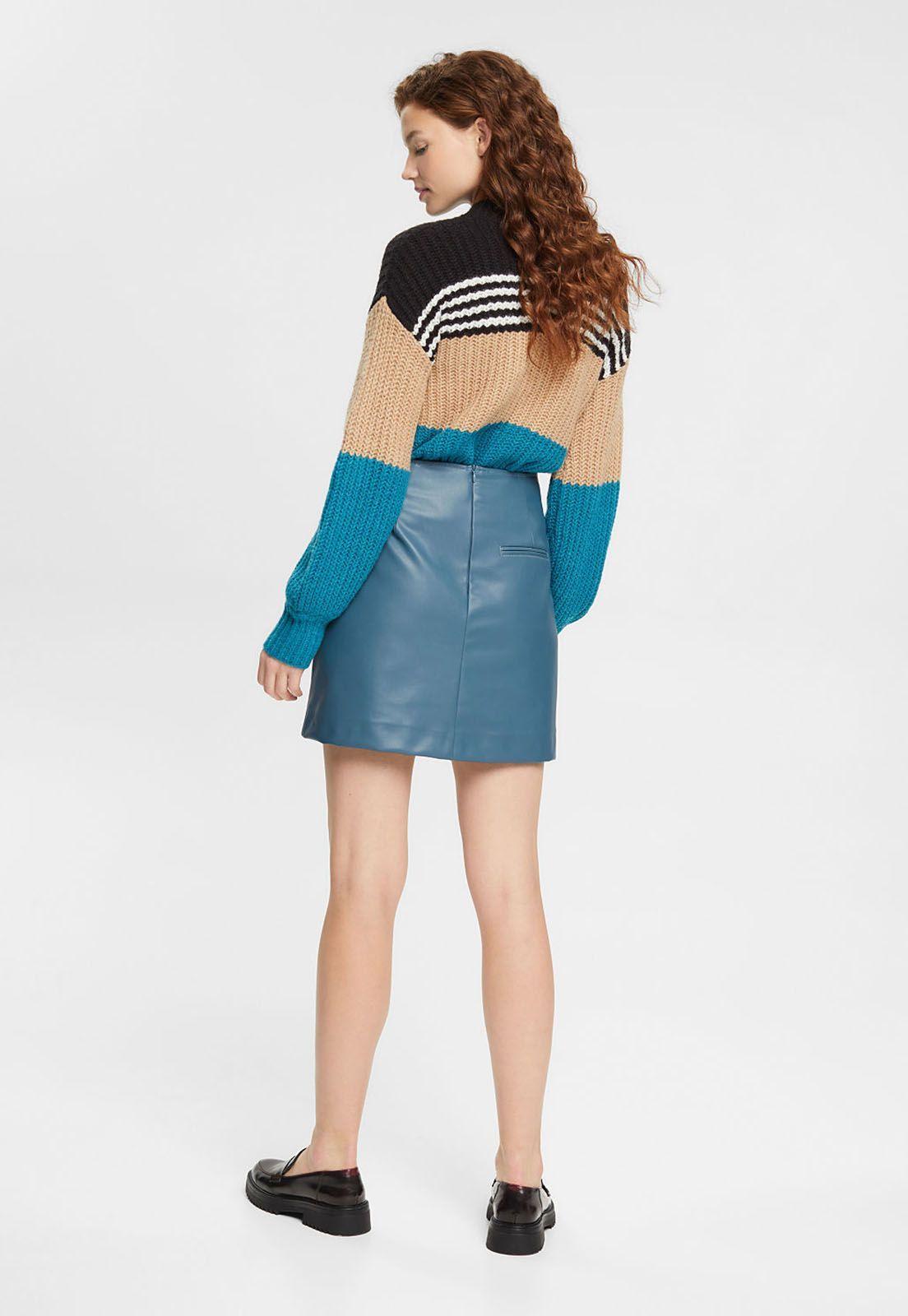 Minifalda De Polipiel Mujer Esprit-1