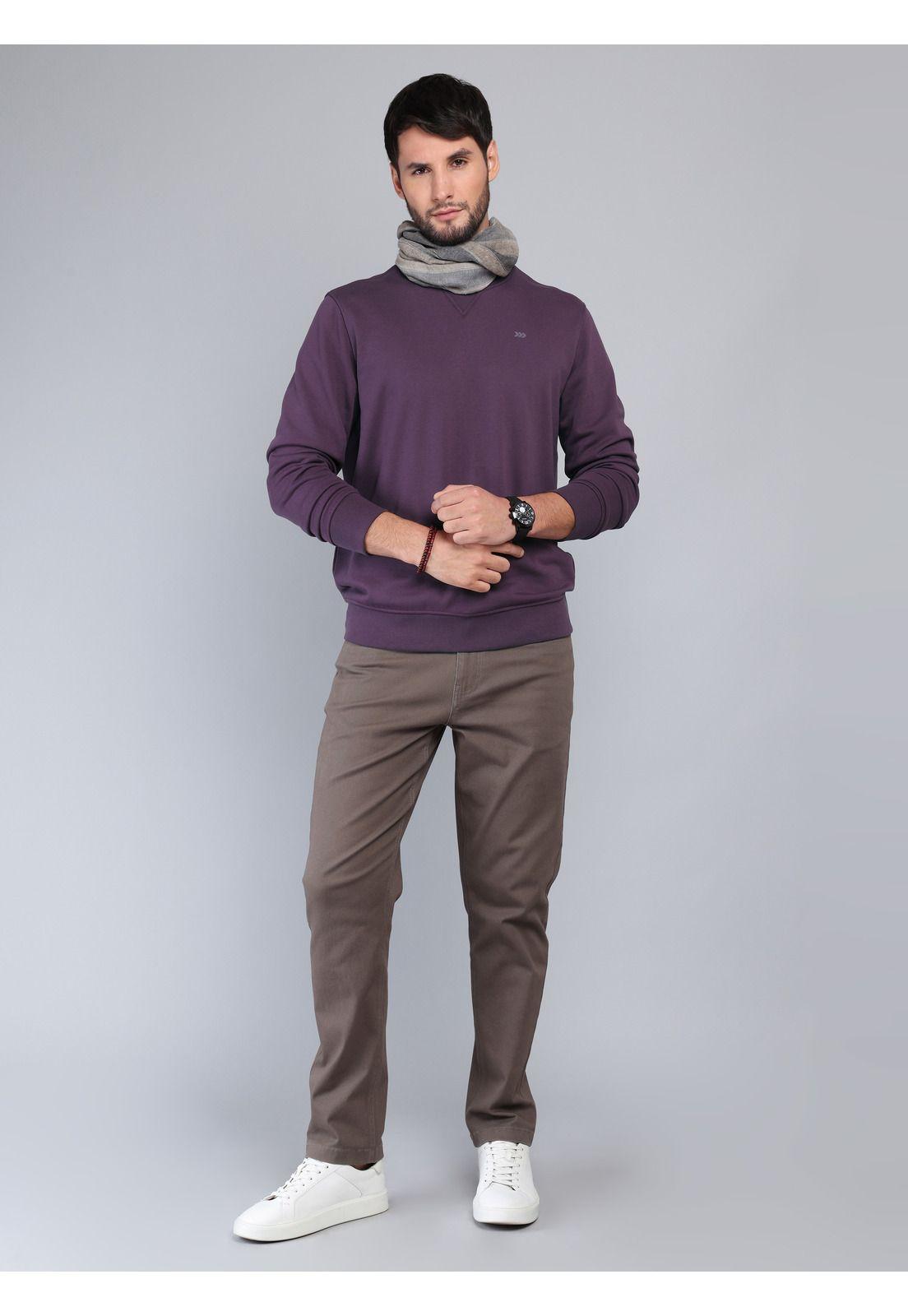 Polerón Cuello Redondo Regular Fit Burdeo Arrow PL33027BU-3