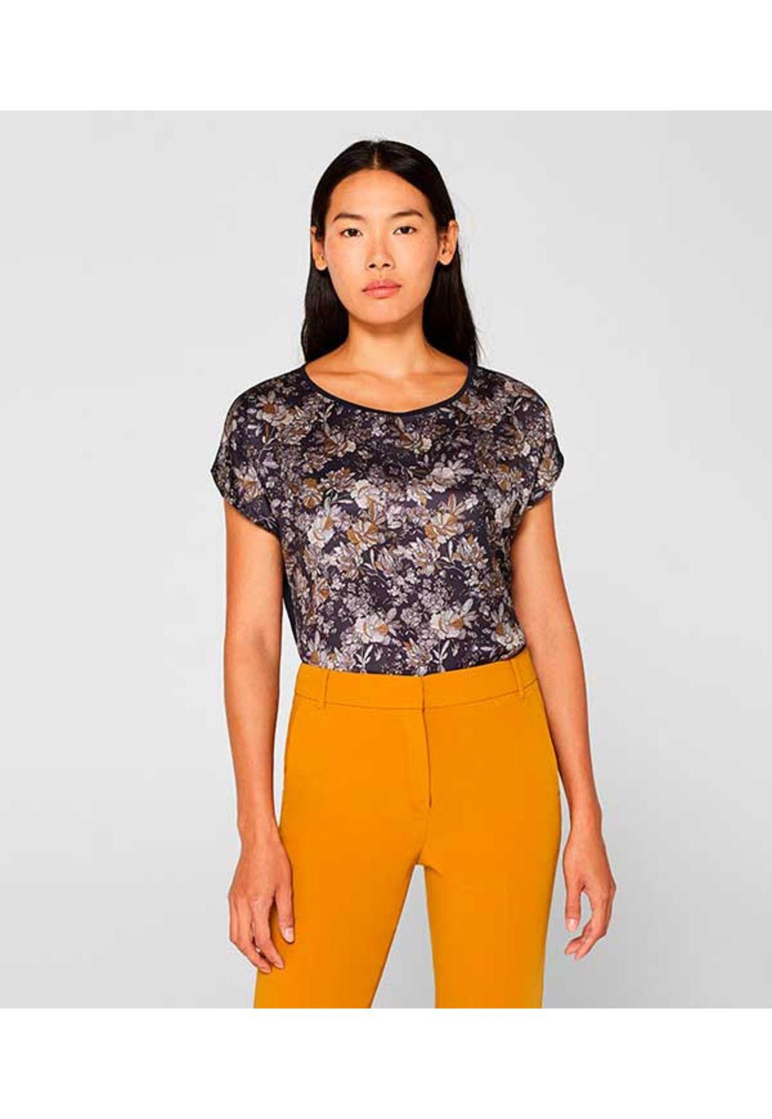 Polera con estampado de flores-0