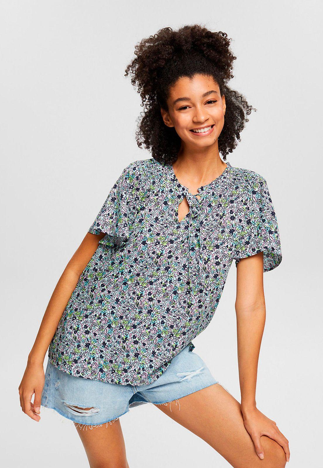 Blusa Con Estampado Floral Esprit Multicolor-0