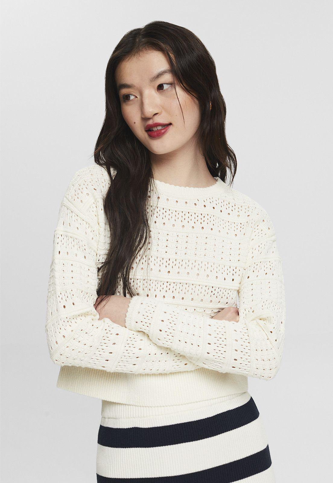 Sweater De Punto Acanalado Mujer Esprit 024EE1I324-0