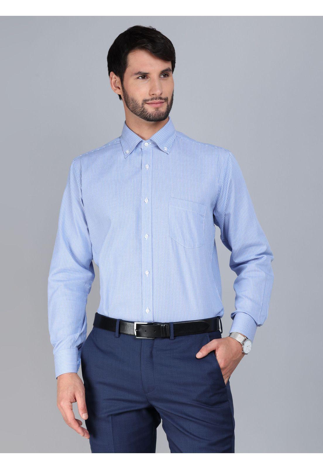Camisa Formal Rayas Tailored Fit Celeste Arrow ARM0512CE-0