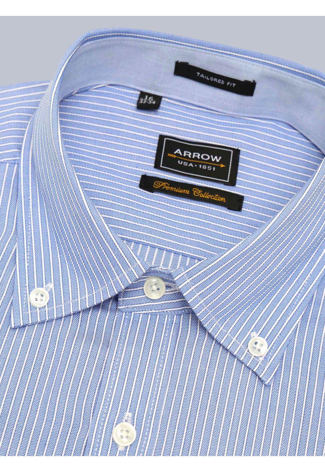 Camisa Formal Rayas Tailored Fit Celeste Arrow ARM0512CE-1