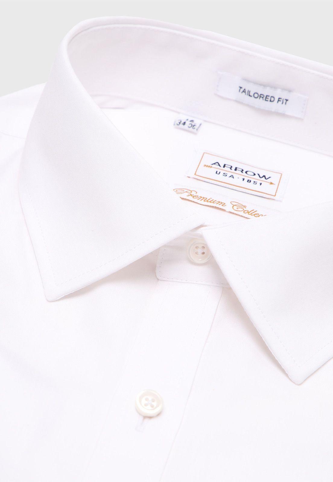 Camisa Hombre Arrow Cuello Italiano Blanca Tailored Fit-4