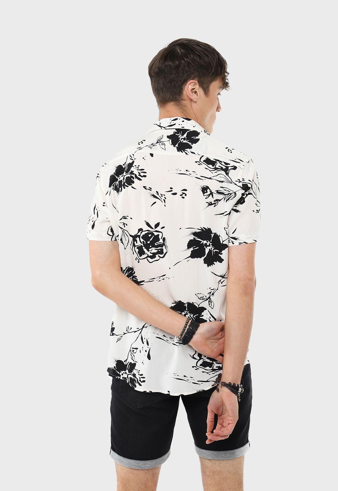 Camisa Manga Corta Print Flores Guy Laroche-1