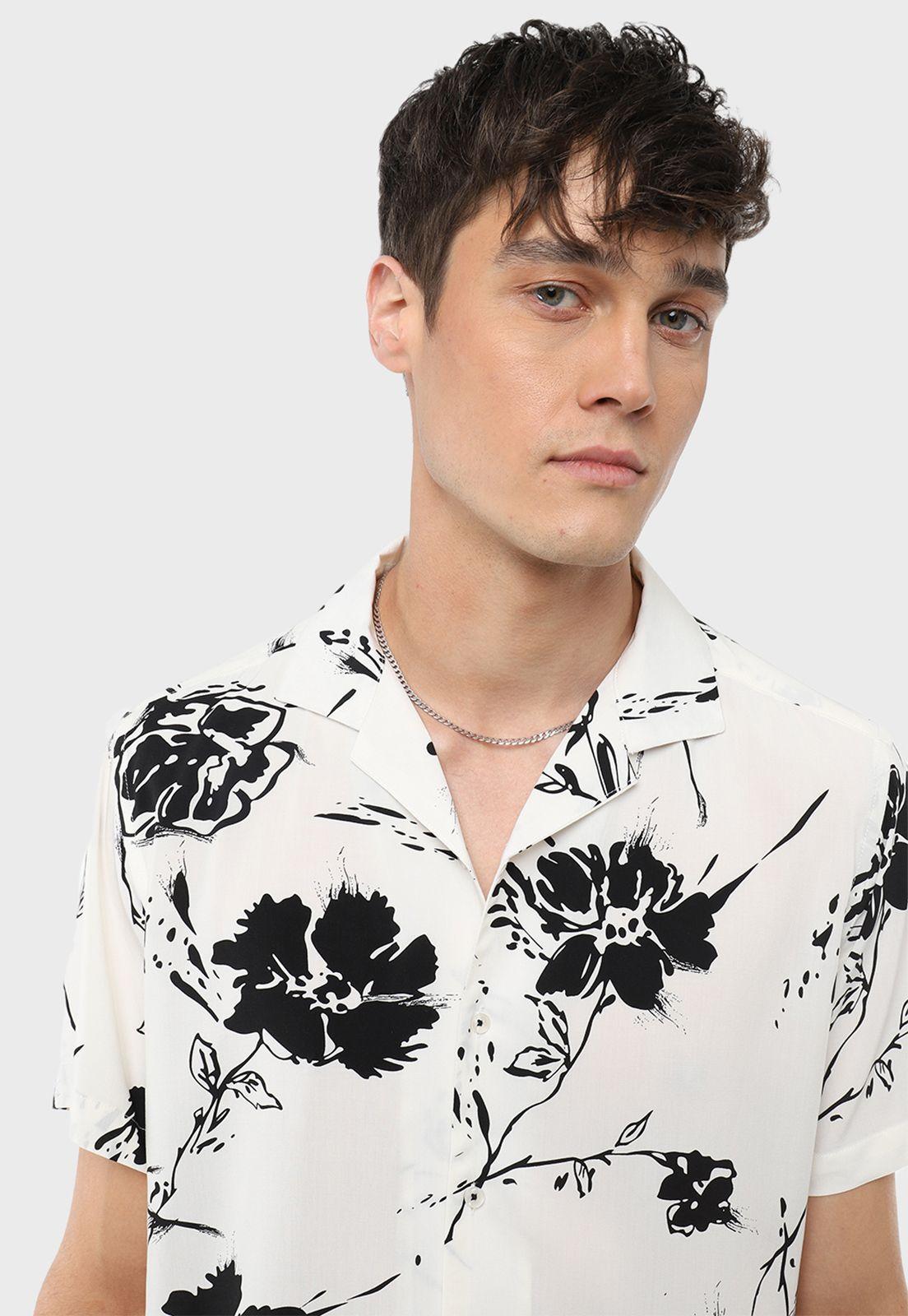 Camisa Manga Corta Print Flores Guy Laroche-2