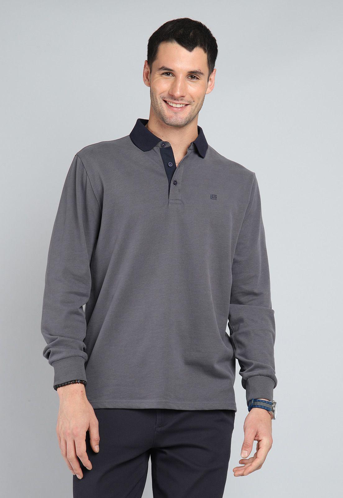 Polera Cuello Polo Manga Larga Guy Laroche GLBIK49GR-0
