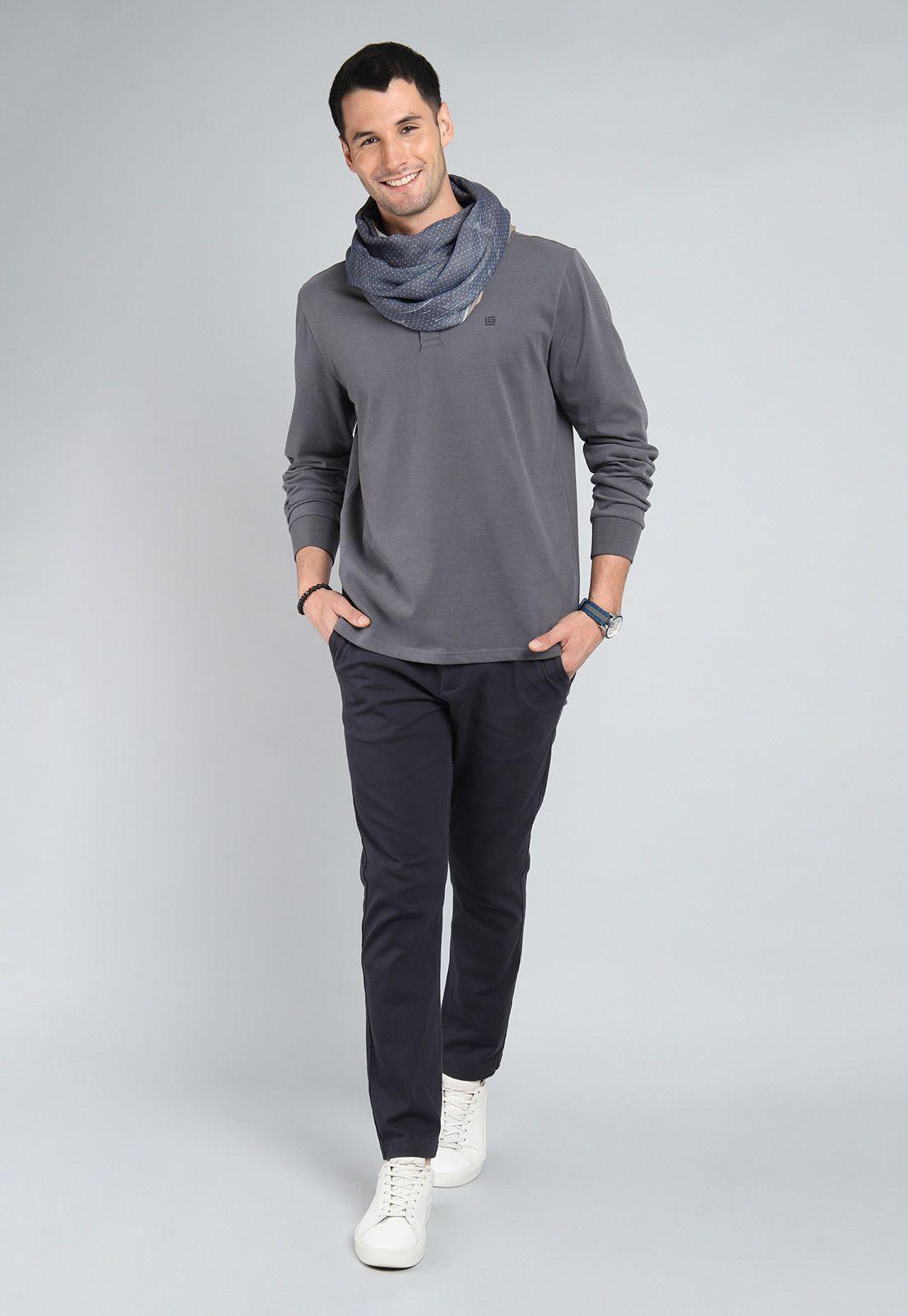 Polera Cuello Polo Manga Larga Guy Laroche GLBIK49GR-3