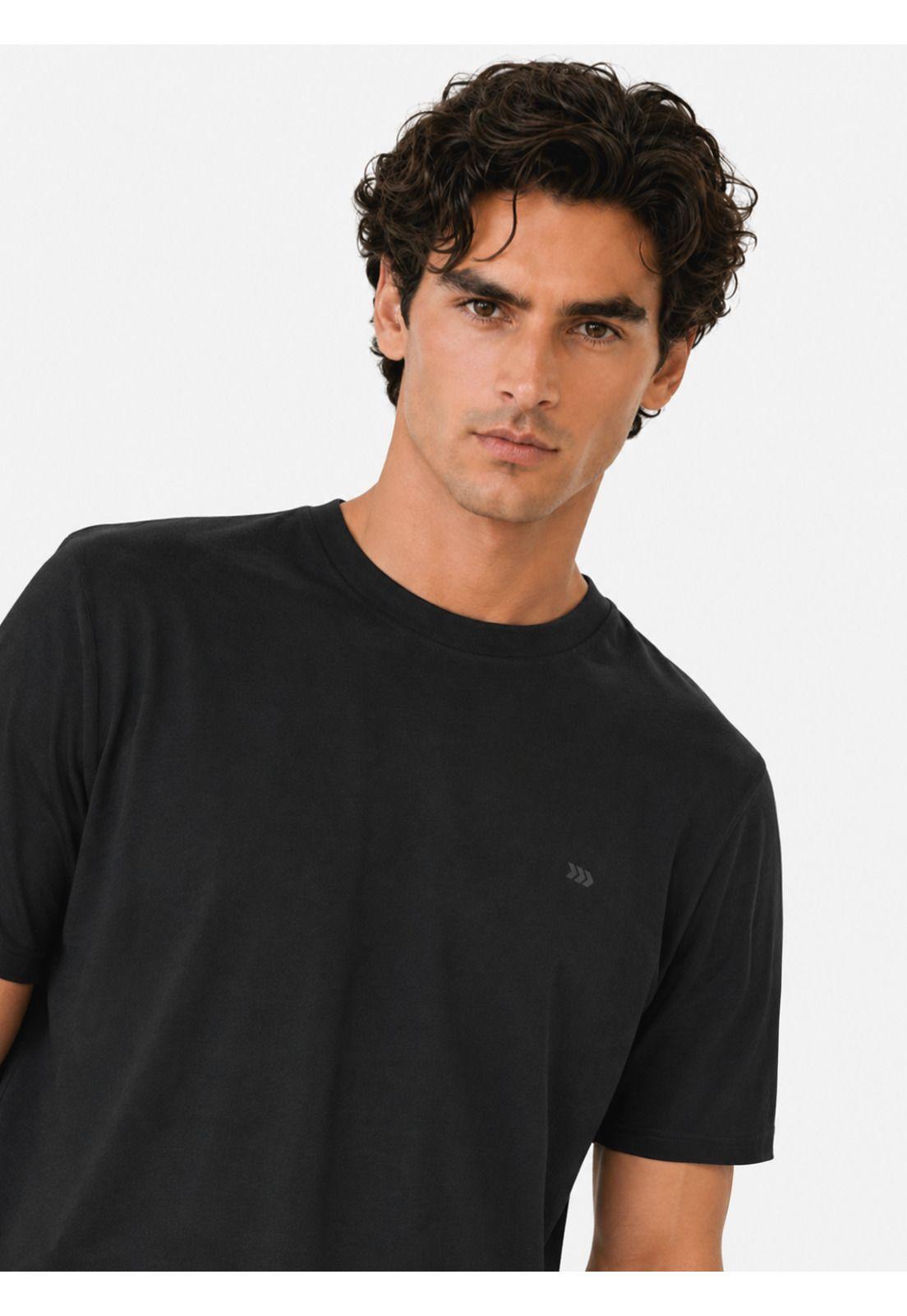 Polera Algodón-Modal Lisa Regular Fit Negro Arrow PO34042NE-2