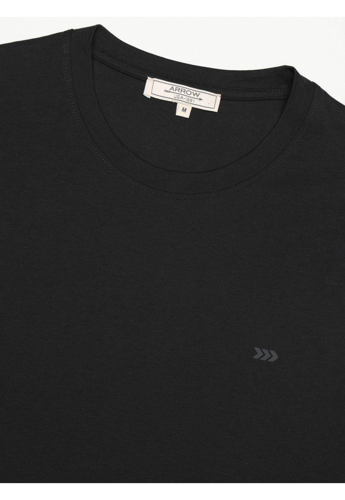 Polera Algodón-Modal Lisa Regular Fit Negro Arrow PO34042NE-4