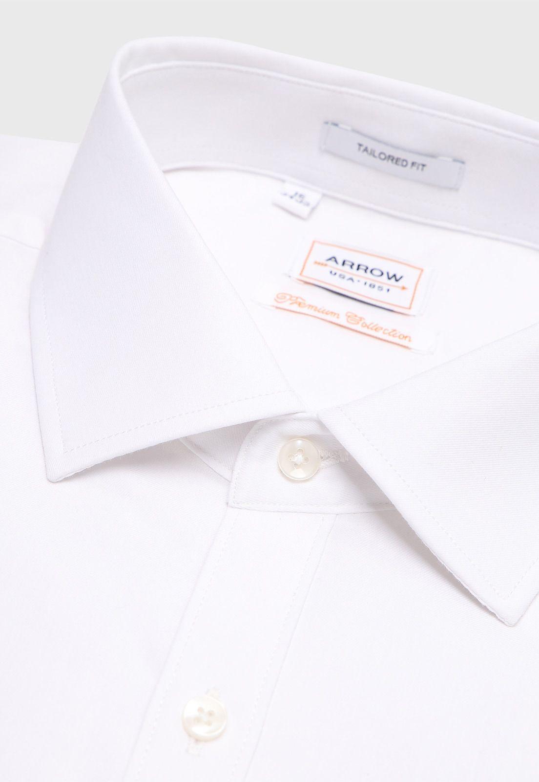 Camisa Hombre Arrow Formal Spandex Texturada Blanca-1