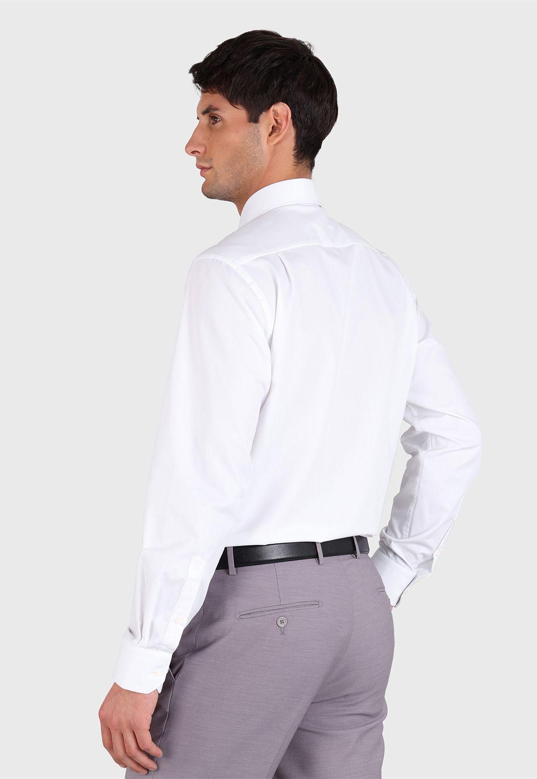 Camisa Hombre Arrow Formal Spandex Texturada Blanca-2