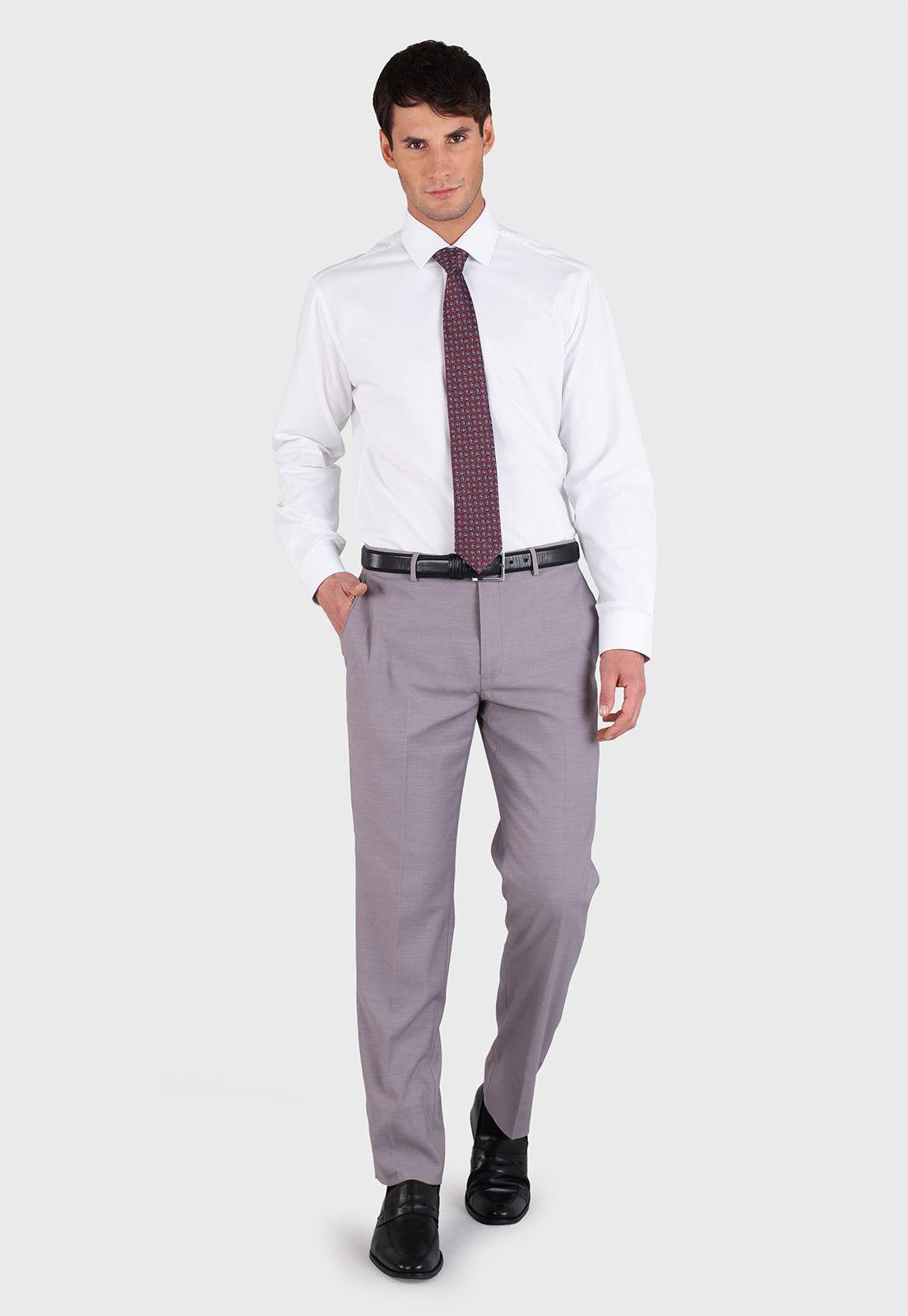 Camisa Hombre Arrow Formal Spandex Texturada Blanca-4