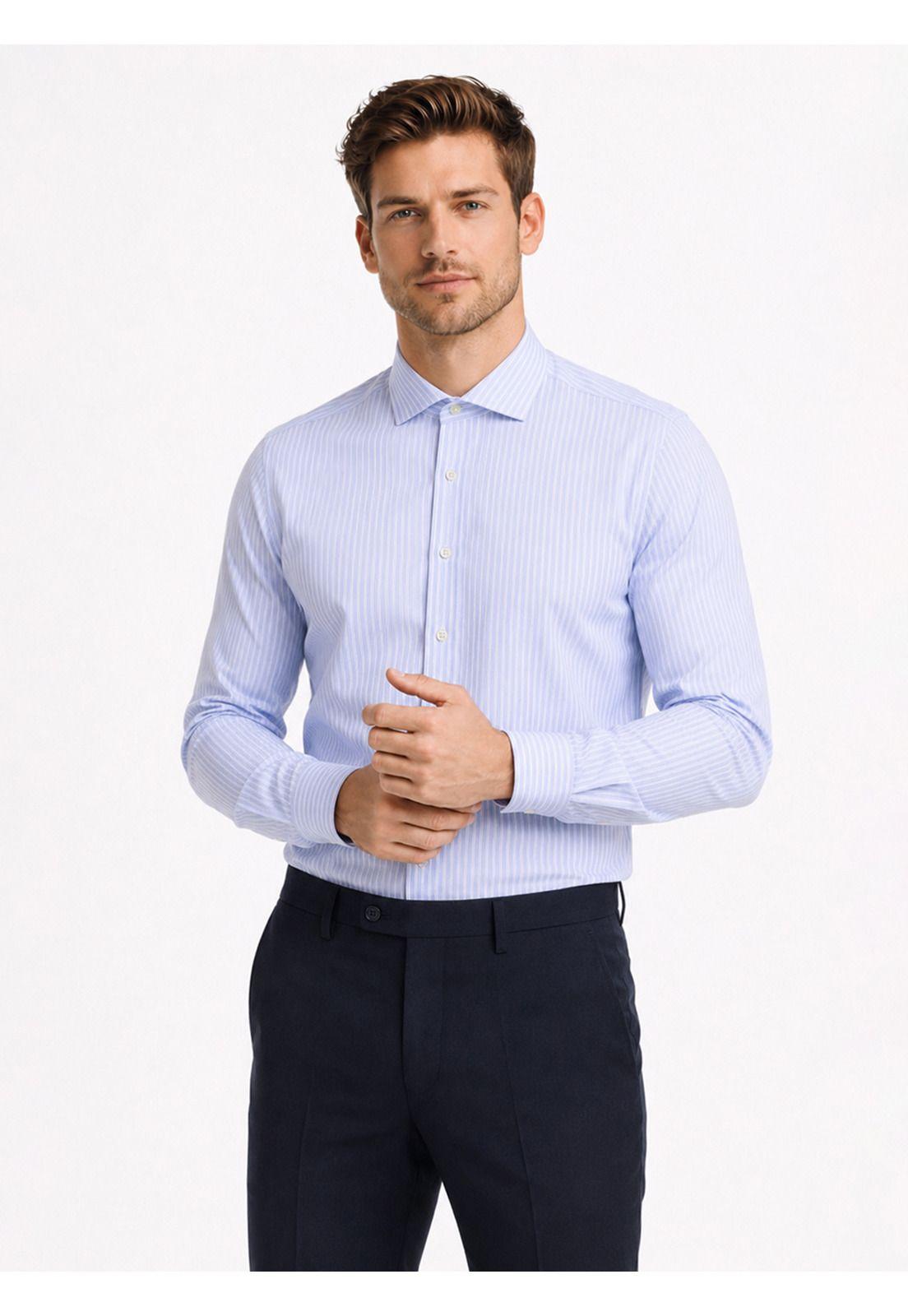 Camisa Formal Rayas Non Iron Tailored Fit Celeste Arrow ARM0492CE-0