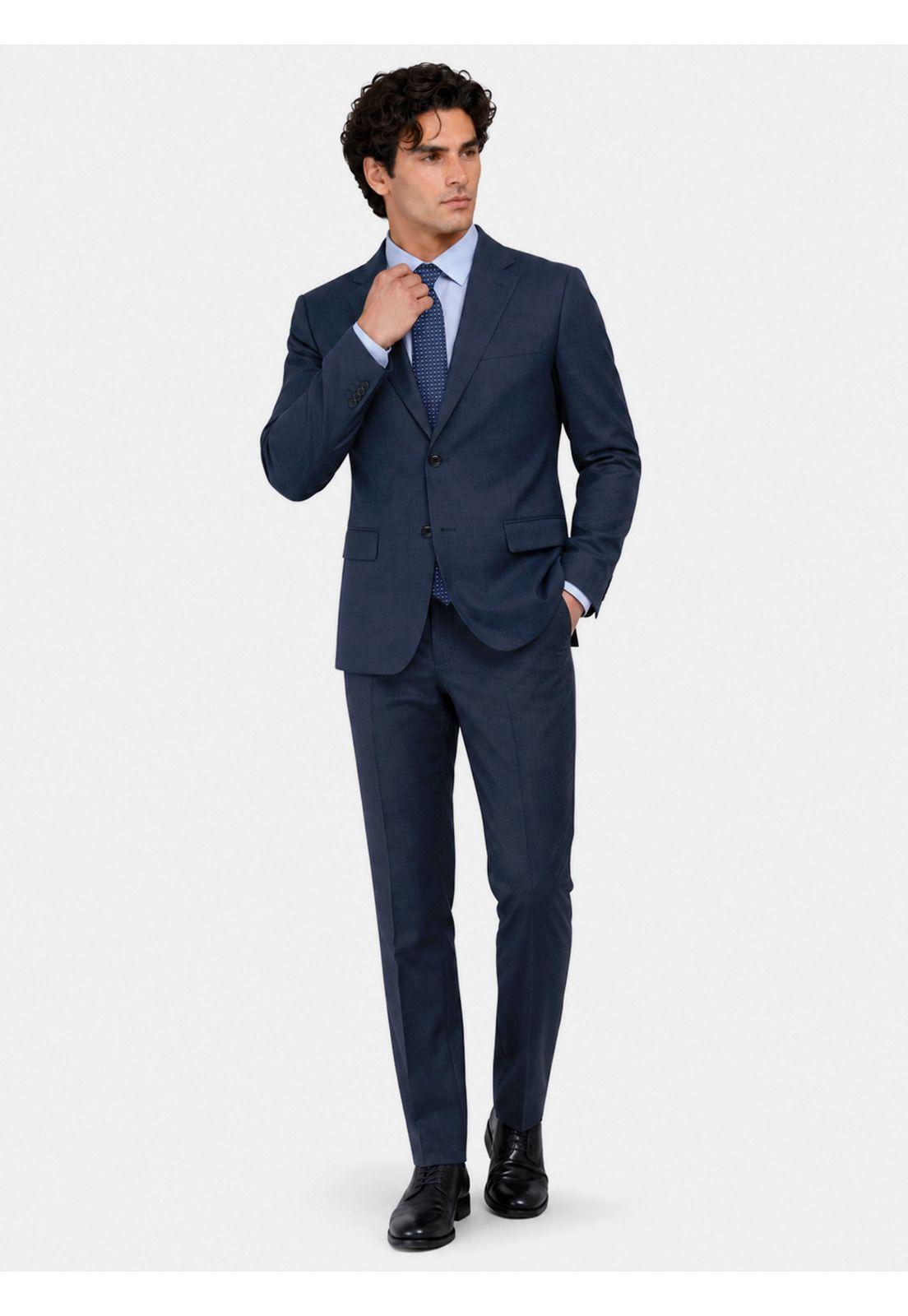 Traje Lana Texturado Tailored Fit Azul Arrow AM3404AZ-0