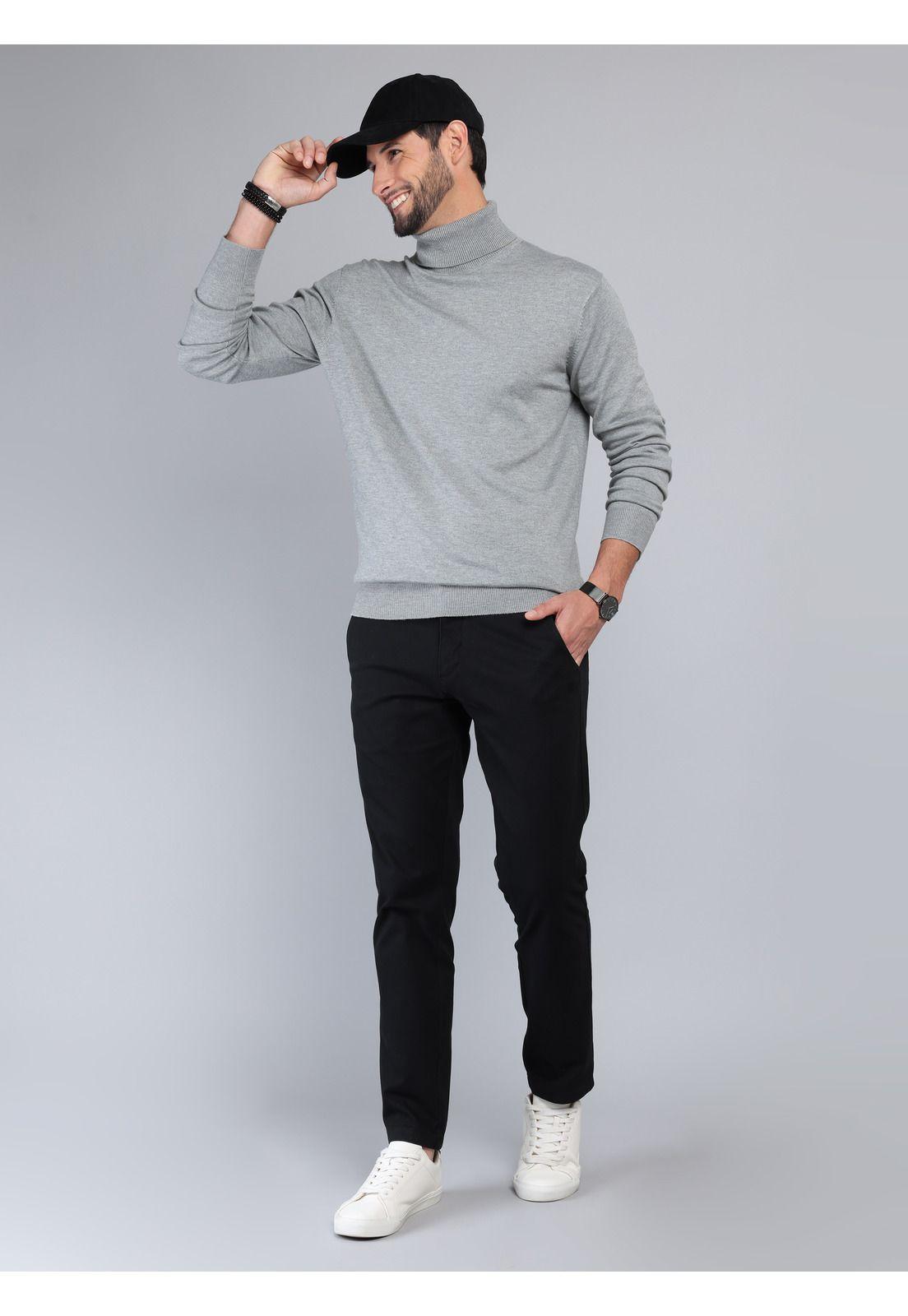 Sweater Cuello Alto Regular Fit Gris Arrow SW33092GR-3