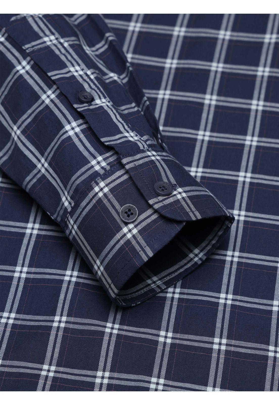 Camisa A Cuadros Regular Fit Azul Arrow CM34020AZ-4