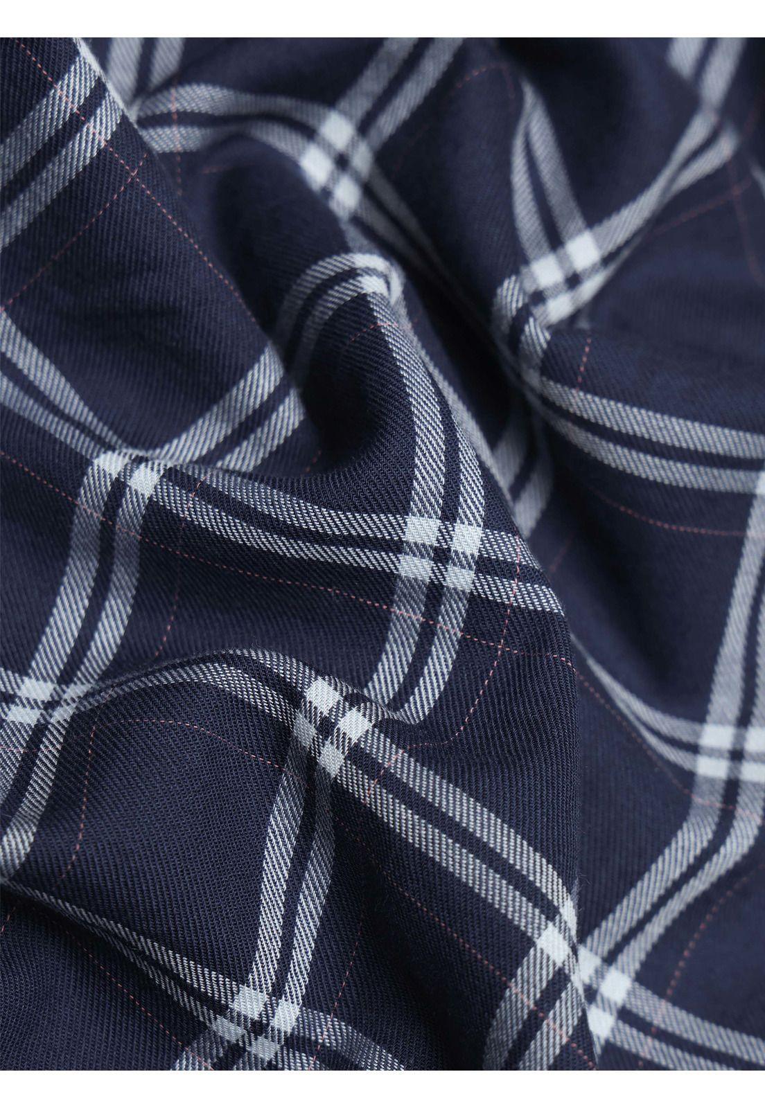 Camisa A Cuadros Regular Fit Azul Arrow CM34020AZ-5