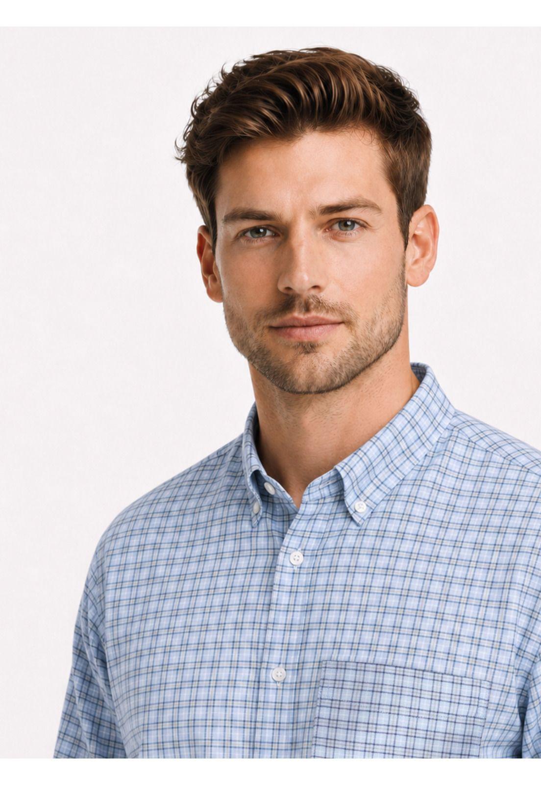 Camisa Oxford Spandex Regular Fit Celeste Arrow CM34005CE-2