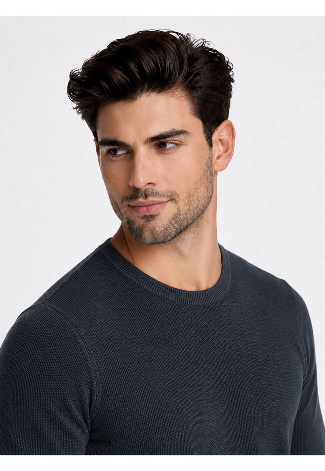 Sweater Stone Wash Regular Fit Azul Marino Piero Butti PBDVI24NB-2
