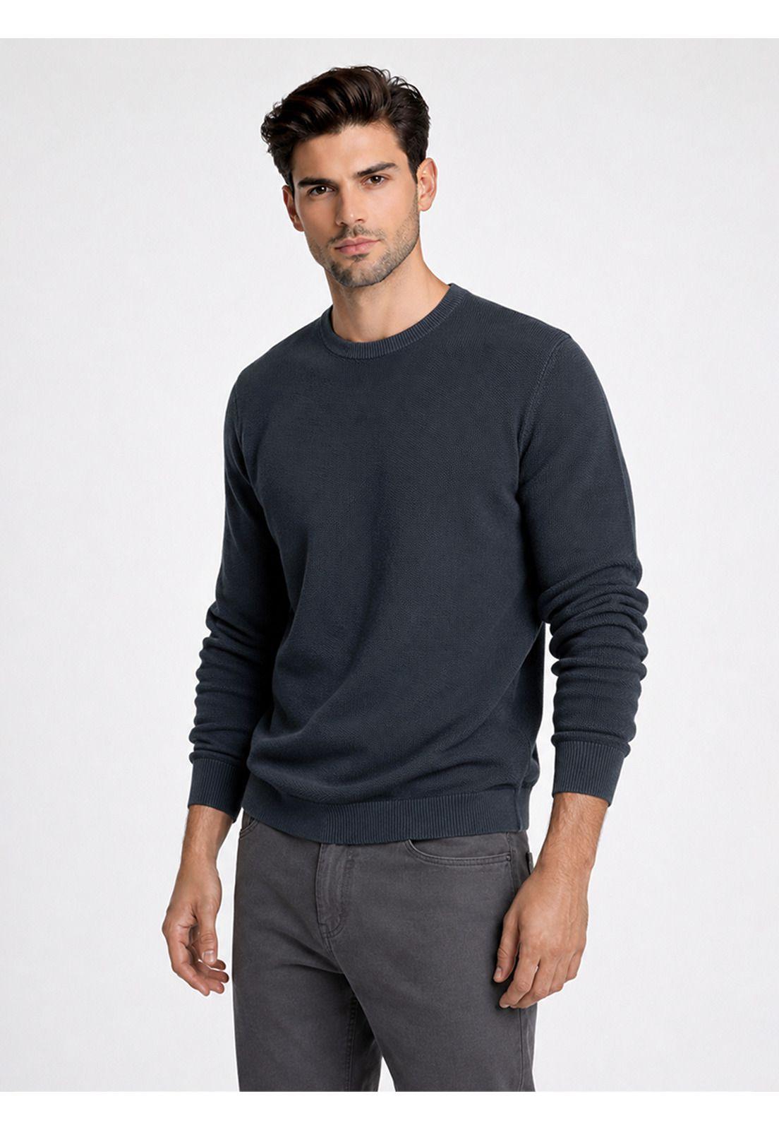 Sweater Stone Wash Regular Fit Azul Marino Piero Butti PBDVI24NB-3