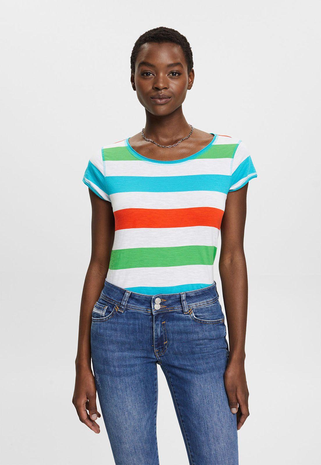 Polera A Rayas Mujer Esprit Multicolor-0
