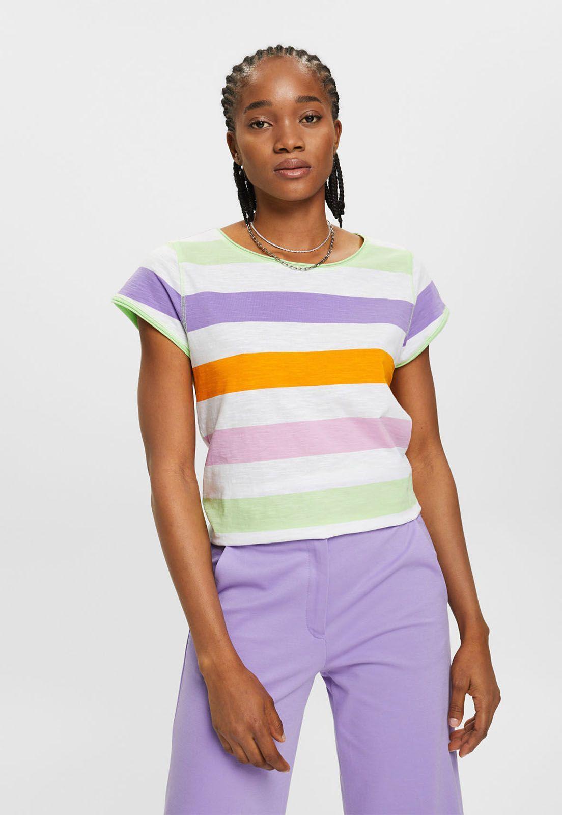 Polera A Rayas Mujer Esprit Multicolor-0